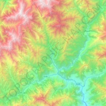 Dir topographic map, elevation, terrain