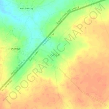 Dungal topographic map, elevation, terrain