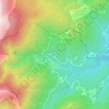 Frasiccia topographic map, elevation, terrain