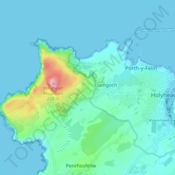 Mountain topographic map, elevation, terrain