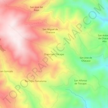 Chanchan Tiocajas topographic map, elevation, terrain