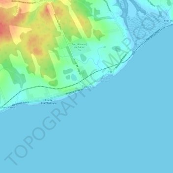 Pabos topographic map, elevation, terrain