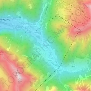 Alba - Dèlba topographic map, elevation, terrain
