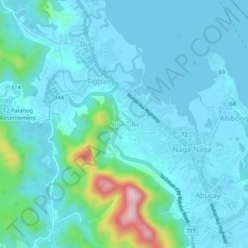 Nula-Tula topographic map, elevation, terrain