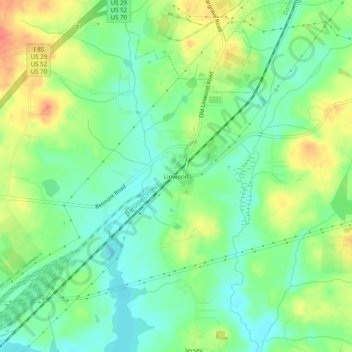 Linwood topographic map, elevation, terrain