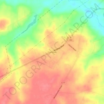 Couchton topographic map, elevation, terrain
