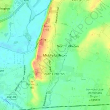 Middle Littleton topographic map, elevation, terrain