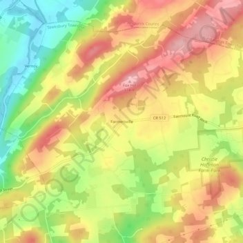 Farmersville topographic map, elevation, terrain