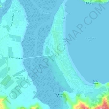 Ōmaha topographic map, elevation, terrain