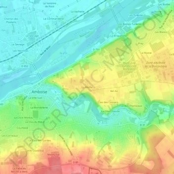 La Mothe topographic map, elevation, terrain