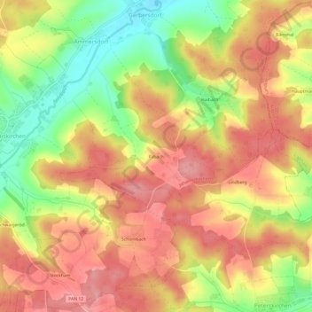 Fabach topographic map, elevation, terrain