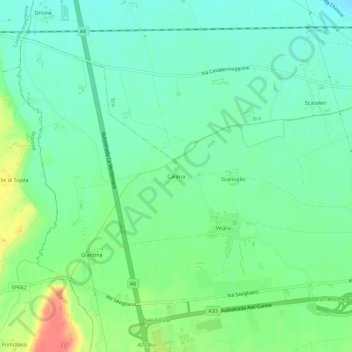 Carena topographic map, elevation, terrain