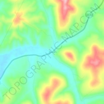 Dryfork topographic map, elevation, terrain