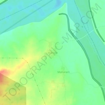 Arenda topographic map, elevation, terrain