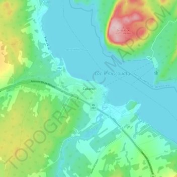 Cabano topographic map, elevation, terrain