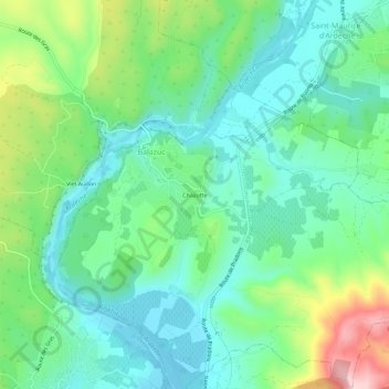 Chazotte topographic map, elevation, terrain