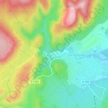 Les Rebelles topographic map, elevation, terrain