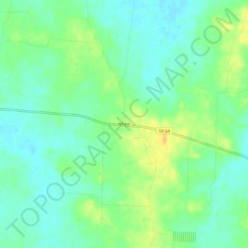 Wheel topographic map, elevation, terrain