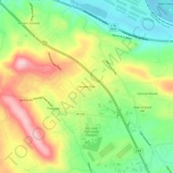 Fairview Park topographic map, elevation, terrain