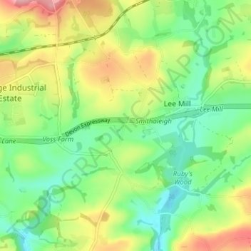 Smithaleigh topographic map, elevation, terrain