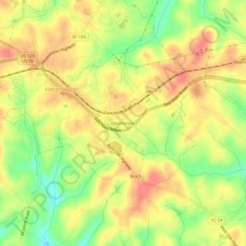 Eastminster topographic map, elevation, terrain