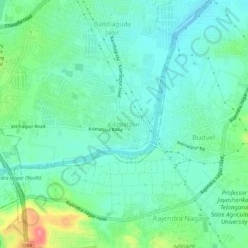Kismatpur topographic map, elevation, terrain