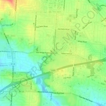 Oak Ridge topographic map, elevation, terrain