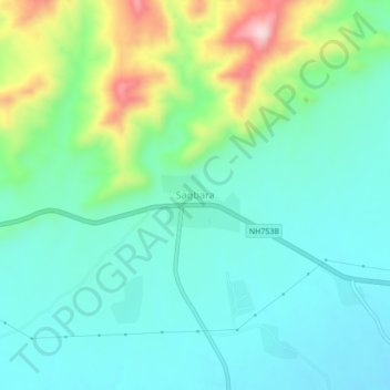 Sagbara topographic map, elevation, terrain