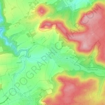 Dettingen topographic map, elevation, terrain