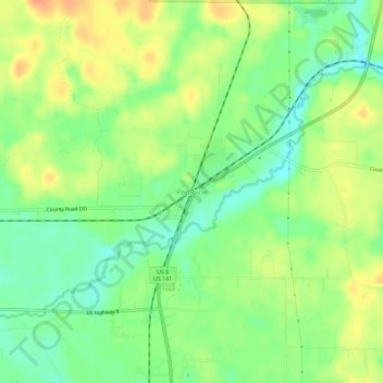 Pembine topographic map, elevation, terrain