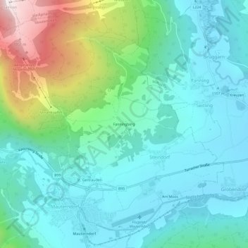 Fanningberg topographic map, elevation, terrain