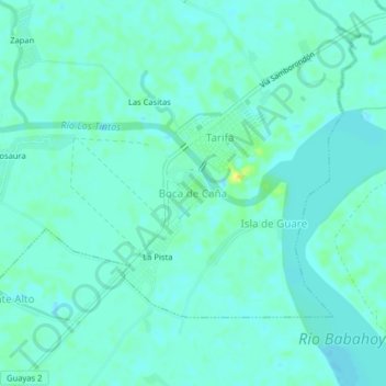 Boca de Caña topographic map, elevation, terrain
