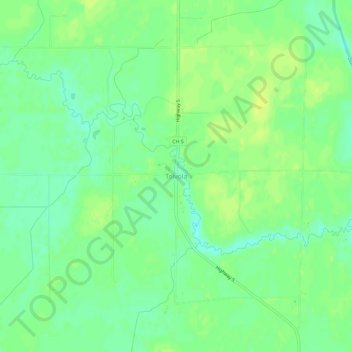 Toivola topographic map, elevation, terrain
