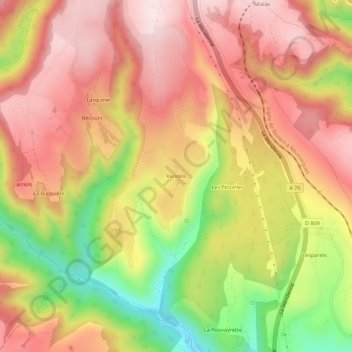 Randels topographic map, elevation, terrain