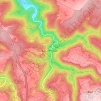 Kautenbach topographic map, elevation, terrain