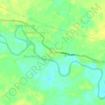 Panti topographic map, elevation, terrain