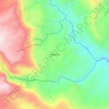 Tigbawan topographic map, elevation, terrain