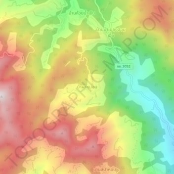 Ban Pha Mon topographic map, elevation, terrain