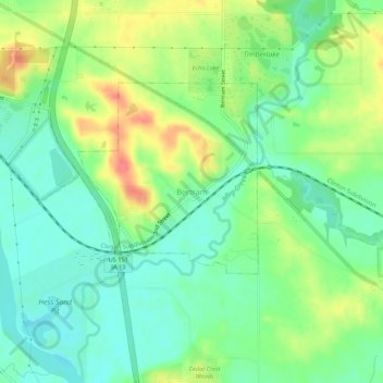 Bertram topographic map, elevation, terrain