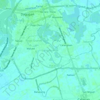 Lasip Grande topographic map, elevation, terrain