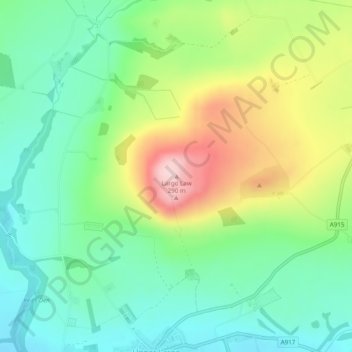 Largo Law topographic map, elevation, terrain