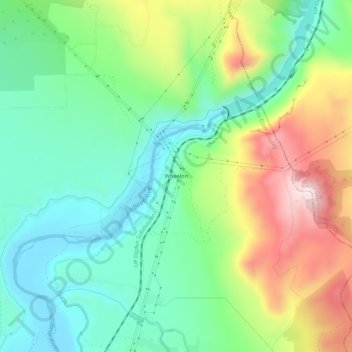 Wheelon topographic map, elevation, terrain