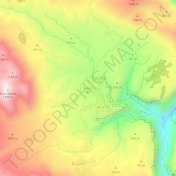 Nivicë topographic map, elevation, terrain