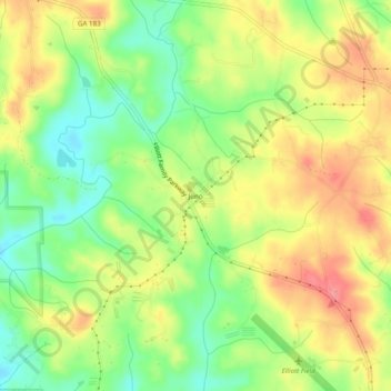 Juno topographic map, elevation, terrain