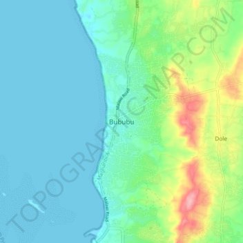 Bububu topographic map, elevation, terrain
