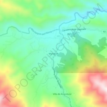 Manabao topographic map, elevation, terrain
