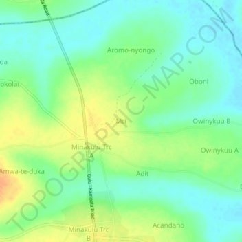 Mti topographic map, elevation, terrain