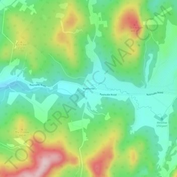 Nashville topographic map, elevation, terrain