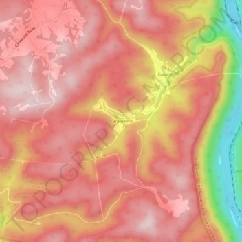 Brooklyn topographic map, elevation, terrain