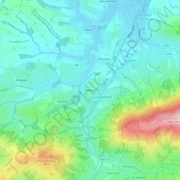 Weissee topographic map, elevation, terrain